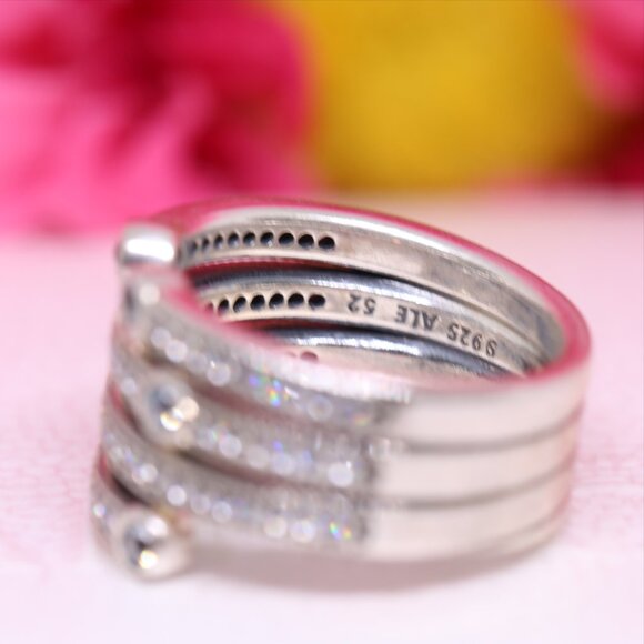 Pandora SHIMMERING OCEAN, FROSTY MINT & CLEAR CZ Sizes 6-7 191002CZF - Picture 6 of 6